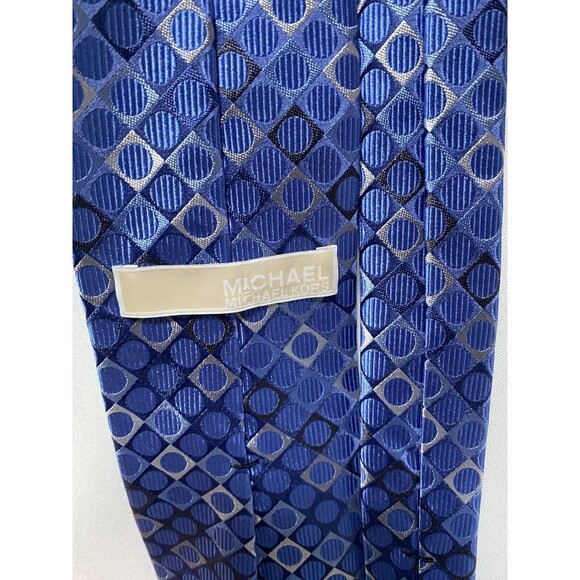 Michael Michael Kors Blue Circle Mens Neck Tie 57" long - Picture 4 of 6